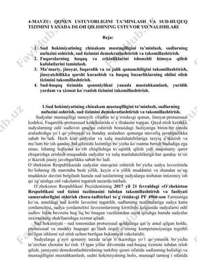 sud-huquq tizimini yanada islohdan maslahatlar — DOCX