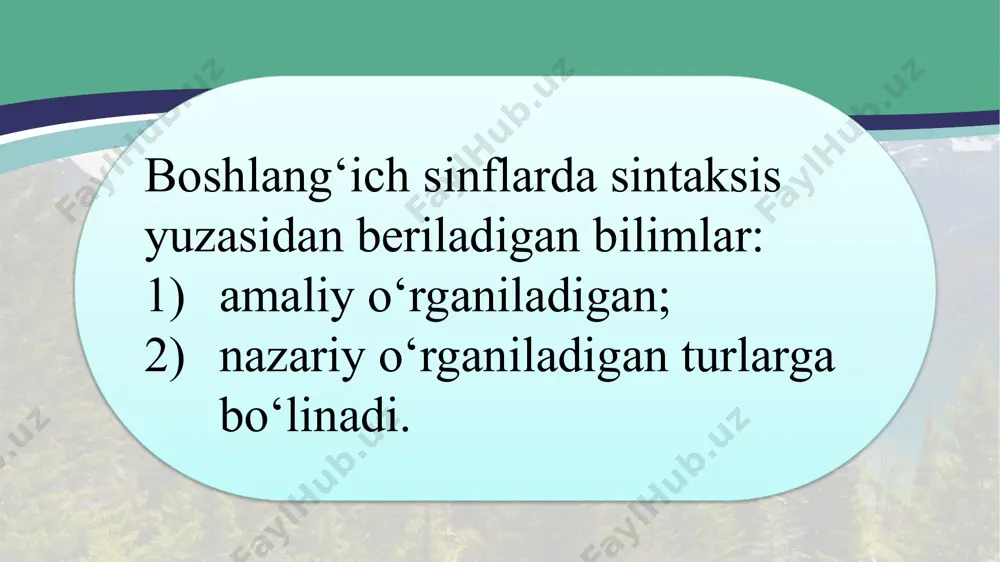 a, boshqa mavzularga singdirilgan holda, gap ustida ishlab boriladi. 5a-ilova dasturga ko‘ra 1-sinfda o‘quvchilarga gap haqida elementar tushunchalar beriladi. gap tugallangan fikr bildirishi, gap so‘zlardan tashkil topishi, uning oxiriga ma’lum tinish belgilari qo‘yilishi haqida amaliy ma’lumotlar beriladi. 2-sinfda esa o‘quvchilar gap haqida nazariy tushunchalar oladilar. ular gapdan kim yoki nima haqida aytilganini va u hakda nima deyilganini bildirgan so‘zni ajratishga o‘rganadilar. aslida gapning grammatik asosi ustida ishlash mana shundan boshlanadi va bu bosh bo‘laklarni o‘rganishga muqaddima bo‘ladi. 3-sinf gap ustida ishlash yangi bosqichdir. o‘quvchilar gapni amaliy o‘rganishdan tushuncha sifatida o‘rganishga o‘tadi. ular gapning muhim belgilarini bilib oladilar. bosh va ikkinchi darajali bo‘laklarning ta’rifi, ega va kesim terminlari kiritiladi. bu sinfda gapda so‘zlarning bog‘lanishiga katta e’tibor beriladi. o‘quvchilar gapning asosi (ega va kesim) ni ajratadilar, ikkinchi darajali bo‘laklarni farqlaydilar va gapdagi ikki so‘z (hokim va tobe so‘zni)ni, so‘zlarning grammatik jihatdan, ya’ni qo‘shimchalar orqali bog‘lanishini bilib oladilar. 4-sinfda uyushiq bo‘laklarini o‘rganish bilan …