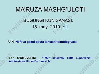 gaz kondensatlarini tozalash mashg'uloti — PPT