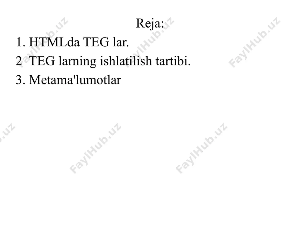 html hujjatining tuzilishi - Page 2