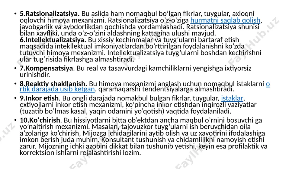xshi tutish" kerakligi haqidagi umumiy suhbatlar mutlaqo samarasiz bo'lib chiqadi. tuzatish ishlarida o'smirning xarakteri va qobiliyatlari xususiyatlaridan kelib chiqqan holda qiziqish doirasini shakllantirishga alohida o'rin berilishi kerak. o'smirning bo'sh vaqtini - "bo'sh vaqt va bekorchilik vaqti" ni, ularni shaxsiyatni ijobiy shakllantiradigan mashg'ulotlarga jalb qilish orqali minimallashtirishga harakat qilish kerak: o'qish, o'z-o'zini tarbiyalash, musiqa chalish, sport. bolalarni sport maktablariga olib boring, ularga uyda kundalik gimnastikani o'rgating, slip gantel va ekspanderlar, temir og'irliklar va boks qo'lqoplari. tinch kurashda bir-birlarini urishsin. faqat statik elektr kabi tajovuzkorlikni oldini olish uchun. axir, u og'riqli oqimlar bilan portlash xususiyatiga ega. agressivlik nima psixologlar tajovuzkorlik va tajovuzkorlik tushunchalarini ajratadilar. agressiya lotincha “hujum”, “dushmanlik” degan maʼnoni anglatadi. agressiya ostida, birinchi navbatda, harakatlarni tushunish. ba'zi psixoanalitiklar tajovuzni freyd tomonidan tasvirlangan o'lim instinkti, halokatga intilishning davomi deb bilishadi. avstriyalik olim konrad lorenz o'z monografiyasida tajovuz yovuzlik emas, balki turning omon qolishiga hissa qo'shadigan tabiiy instinkt ekanligini va uni o'z-o'zini yo'q …