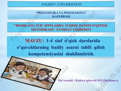 o‘qish fanidan kompetensiyaviy yondashuv asosidagi o‘quv dasturi — PPTX