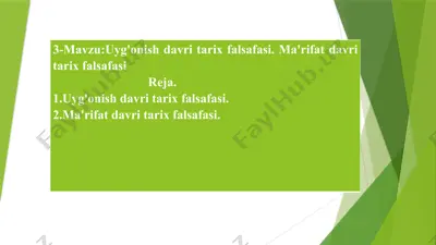 uyg'onish davri tarix falsafasi — PPTX