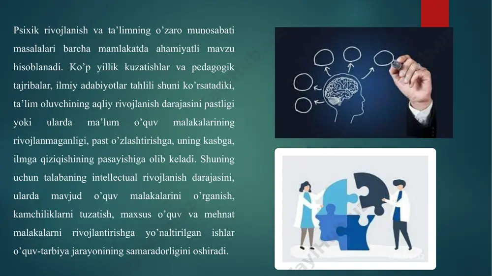 lim s.xoll “har qanday bola o’zining individual taraqqiyotida filogenezni ontogenezda takrorlaydi, shu bois bolalarga ibtidoiy instinktlarni og’riqsiz, yengil kechishi uchun qulay imkoniyatlar yaratib berish zarur deb aytadi. s.xoll o’z tajribalari asosida boy ashyoviy dalillar to’plab, bola haqida psixologik, fiziologik hamda pedagogik bilimlarning kompleks dasturini yaratish g’oyasini olg’a suradi” yana bir chet el psixologi shveysariyalik e.klapared o’zining «bola psixologiyasi va eksperimental pedagogika» asarida qiziqish, motiv, ehtiyojlarning metodologik asoslari, bolalar tafakkurining xususiyatlari va rivojlanish qonuniyatlari, o’xshashlik va tafovutning bola ongida sodir etilishi to’g’risida mulohaza yuritadi. fransuz psixologi e.dyurkgeym bo’lsa “ulg’ayish - kishilarning his-tuyg’ularni o’zlashtirishi ekanligini, shu bois, idrok qilingan tasavvurlar bolaning ruhiy faoliyatini ifodalashini, bolaning tajriba, an’ana, urf-odatlarni taqlid orqali egallashini, biologiyada irsiyat qanchalik ahamiyatli bo’lsa, taqlid ham jamiyatda shunday o’rin tutishini uqtiradi”. yana bir fransuz psixologi p.janening fikriga ko’ra, “inson psixikasi ijtimoiy munosabatlarga bog’liq, zotan jamiyat va tabiat o’rtasidaga turli aloqalar tizimining shakllanishi, insonning ulg’ayishini belgilaydi. u aloqa sifatida xatti-harakatni tushunadi, …