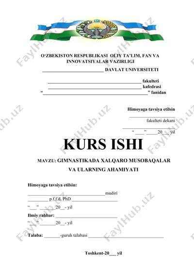 gimnastikada xalqaro musobaqalar va ularning ahamiyati — DOCX