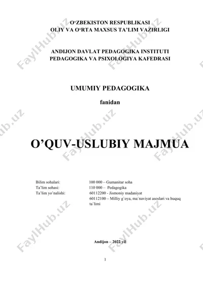 o‘quv-uslubiy majmua — DOC