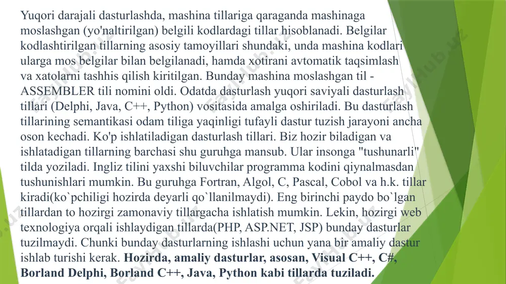 lltalk tillarining ko‘plab xususiyatlarini o‘ziga olgandi. gvido van rossum bu tilni internet orqali tarqata boshladi. bu paytda o‘zining “dasturlash tillarining qiyosiy taqrizi” veb sahifasi bilan internetda to 1996-yilgacha stiv mayevskiy ismli kishi taniqli edi. u ham macintoshni yoqtirardi va bu narsa uni gvido bilan yaqinlashtirdi. o‘sha paytlarda gvido bbc ning “monti paytonning havo sirki” komediyasining muxlisi edi va o‘zi yaratgan tilni monti payton nomiga python deb atadi (ilon nomiga emas). 1991-yil birinchi oyd(obyektga yo‘naltirilgan dasturlash) vositalari paydo bo‘ldi. bir qancha vaqt o‘tib gvido gollandiyadan amerikaga ko‘chib o‘tdi. uni nri korparatsiyasiga ishlashga taklif etishdi. u o‘sha yerda ishladi va korparatsiya shug‘ullanayotgan proektlarni python tilida yozdi va bo‘sh ish vaqtlarida tilni interpretatorini rivojlantirib bordi. bu 1990-yil python 1.5.2 versiyasi paydo bo‘lguncha davom etdi. gvidoning asosiy vaqti korparatsiyani proektlarini yaratishga ketardi bu esa unga yoqmasdi. chunki uning python dasturlash tilini rivojlantirishga vaqti qolmayotgandi. shunda u o‘ziga tilni rivojlantirishga imkoniyat yaratib bera oladigan homiy …