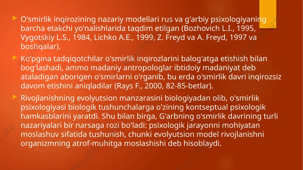 shkalasi, j. teylorning "tashvishning namoyon bo'lishi" shkalasi va v. welshning tashvish shkalasi (iqtibos: burlachuk lf, morozov s. m., 310-bet). shkala har biri 20 ta vazifadan iborat ikkita qismdan iborat. birinchisi, hozirgi holatni tashxislash uchun mo'ljallangan, ya'ni hozirgi paytda odam o'zini qanday his qilayotganini, ikkinchisi esa aniqlashga qaratilgan. d. teylorning tashvish namoyon bo'lish shkalasi ham kam qo'llanilmaydi. ushbu uslub yana talabalar va turli xil ruhiy kasalliklarga chalingan bemorlarda standartlashtirildi (iqtibos: burlachuk l.f., morozov s.m., 252-bet). bundan tashqari, ushbu shkala faqat umumiy, diffuz tashvish yoki, aniqrog'i, nafaqat tashvish, balki bir qator boshqa parametrlarni ham o'z ichiga olgan hissiy stress darajasi haqida ma'lumot beradi (korolenko ts.p., 1978, panin l.e. , sokolov vp, 1981). yuqorida aytib o'tganimizdek, umumiy tashvish muammosi bilan shug'ullanadigan ko'pchilik tadqiqotchilar tashvishning konstitutsiyaviy (genetik) xususiyatini nazarda tutuvchi nuqtai nazarga amal qilishadi (freyd z., 1927, kattell r., 1961, merlin vs, 1996, nebilitsin). vd, 1966, berezin f.b., 1988 va boshqalar). bu, tabiiy ravishda, …