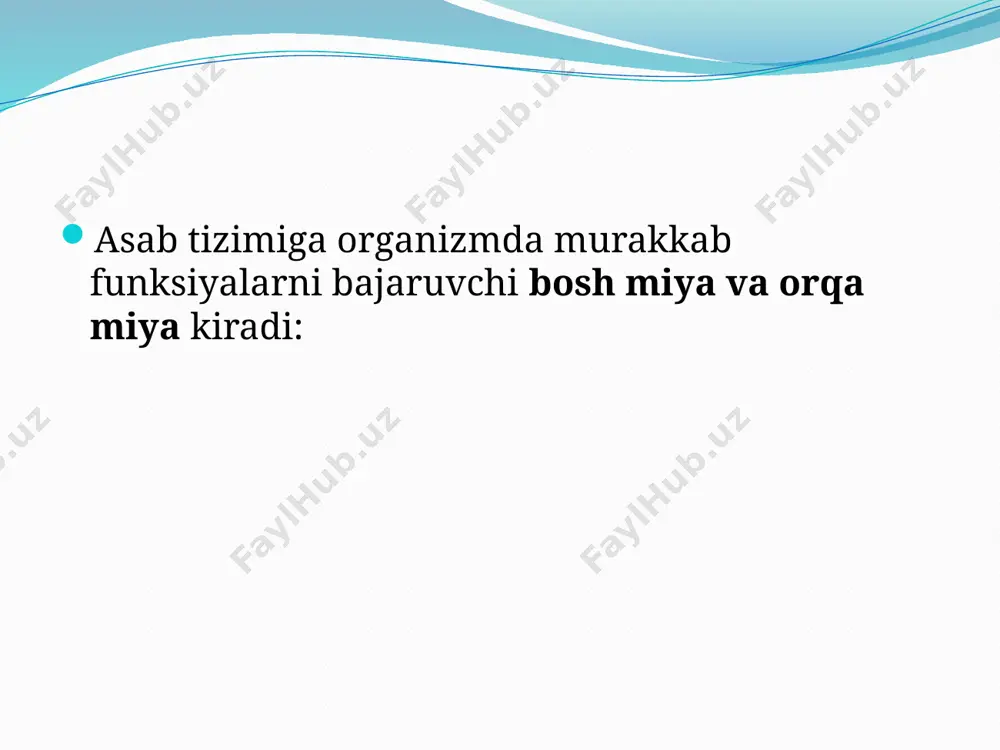 r.i.babuxin (1877) birinchi bo’lib kashf etgan. 3. ajratib o’kazish qonunu. periferik asab tizimi ko’pgina ayrim asab tolalaridan iborat; bu tolalar hammasi bir asab ustunida boradi. asab ustunidan xilma-xil asab tolalari, ya’ni markazga intiluvchi va markazdan qochuvchi asab tolaiari baravar o’tishi mumkin. ammo bir asab tolasidasi o’tadigan qo’zg’alish qo’shni asab tolalariga o’tmaydi. qo’zg’alish asab tolasidan yakka, ajralgan holda o’tganligi tufayli odam juda nozik ayrim harakatlarni bajara oladi. markaziy asab tizimi faoliyatining asosiy va o’ziga xos belgisi reflekslarni yuzaga chiqarishdir. i.p.pavlov bu haqda quyidagilarni yozgan edi: “murakkab organizm hayotida refleks eng muhim va eng ko’p uchraydigaa asab hodisasidir. organizm qismlarining doimiy, to’g’ri va aniq o’zaro nisbati va butun organizmning tevarak-atrofldagi sharoitga munosabati refleks yordamida qaror topadi». «refleks» terminini fiziologiyada birinchi marta fransiyalik olim rene dekart ishlatgan. refleks - tashqi yoki ichki muhit o’zgarganda retseplorlarning ta’sirlanishiga javoban organizmning markaziy asab tizimi yordamida ko’rsatadigan qonuniy reaksiyasidir. rellekslar yoki reflektor faoliyati juda xilma-xiltigi bilan tarq …