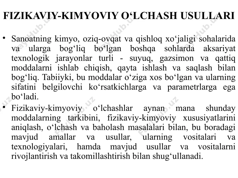 hash moddalarning zichligi texnologik mahsulotning sifatini, ba’zi hollarda esa tarkibini ham xarakterlovchi asosiy parametrlardan hisoblanadi. zichlikni avtomatik o‘lchash asboblari kimyo, oziq-ovqat va boshqa sanoat tarmoklaridagi bir qator jarayonlarni kompleks avtomatlashtirishdagi muhim elementlardandir. masalan, bug‘latuvchi qurilmalar, absorber, distillyatsion, rektifikatsion va boshqa apparaturalarni nazorat qilish hamda boshqarish zichlikning uzluksiz o‘lchab turilishini talab qiladi. ba’zi ishlab chiqarishda suyuqliklarning zichligi erigan modda konsentratsiyasini aniqlash maqsadida o‘lchanadi. sanoatda suyuqlikning zichligini o‘lchash uchun qalqovichli, vaznli, gidrostatik va radioizotopli zichlik o‘lchagichlar eng ko‘p qo‘llaniladi. qalqovichli zichlik o‘lchagichlarda arximedning qalqovichga ta’sir etuvchi itarib chiqaruvchi kuchining suyuqlik zichligiga bog‘liqligidan foydalaniladi. bu asboblar suzib yuruvchi va batamom cho‘kadigan qalqovichli bo‘ladi. biripchi tur asboblarda zichlikni o‘lchash sifati qalqovichning cho‘kish chuqurligiga bog‘liq bo‘ladi. ikkinchi tur asboblarda qalqovichning cho‘kish chuqurligi o‘zgarmaydi, faqat uning itaruvchi kuchi o‘lchanadi, bu kuch esa suyuqlikning zichligiga proporsional bo‘ladi. birinchi tur zichlik o‘lchagichlarda qalqovichning og‘irlik kuchi qalqovichga zichligi  bo‘lgan, tekshirilayotgan muhit tomonidan, ham suyuqlik yuzasida bo‘lgan, zichligi 0 …