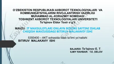it maxsulotlari onlayn bozori sayti — PPTX