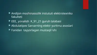 elektryuritma asoslari — PPTX