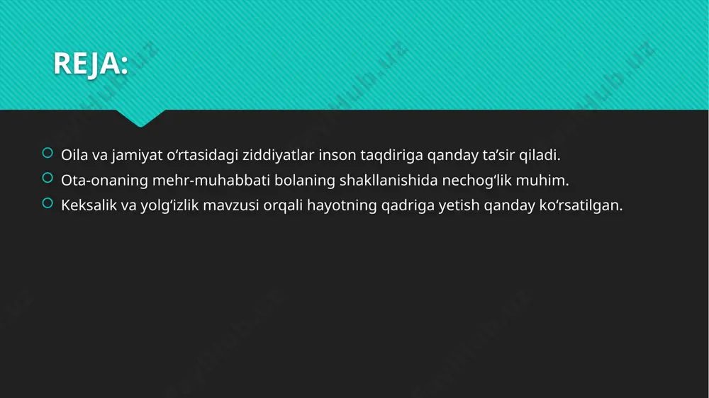 bat bag‘ishlaydi. "ikki eshik orasi" romanida muallif bolalikda olingan mehr va etiborning inson ruhiyatiga qanday chuqur ta’sir ko‘rsatishini ta’sirchan tasvirlaydi. asarda onaning farzandlariga nisbatan mehrsiz, sovuq munosabati ularning ruhiy holatida iz qoldiradi va kattalardek bo‘lish jarayonida ularga ruhiy to‘siq bo‘ladi. ota-onaning muomala uslubi, har bir so‘zi va amali bola uchun hayotiy saboqqa aylanadi. "ikki eshik orasi" romanida ota-onaning mehr-muhabbatsiz muomalasi bola qalbida sovuqlik va tushkunlik uyg‘otadi. bola mehrsiz muhitda ulg‘ayganda, u atrofdagilarni tushunmaydi, o‘zini ifoda etishda qiynaladi va hayotga befarq bo‘lib qolishi mumkin. asarda muallif bolaning ruhiy shakllanishida birgina iliq so‘z, mehrli nigoh yoki quchoqlab qo‘yish qanchalik katta ta’sirga ega ekanini obrazlar orqali chuqur ochib beradi. bu roman bizga shuni anglatadi: bola uchun eng katta tarbiya — bu ota-onaning mehrli munosabati, uni eshitishi, tushunishi va qo‘llab-quvvatlashidir. farzandga berilgan mehr uni kuchli, bardoshli va ruhiy jihatdan sog‘lom inson sifatida voyaga yetkazadi. ota-onaning mehr-muhabbati bolada o‘ziga ishonch, hayotga qiziqish va ijobiy dunyoqarashni …