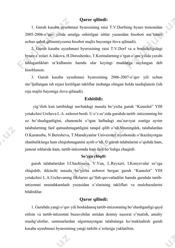 bajarish uchun ishga chiqqanligini ma’lum qilish to’g’risida taqdim etadigan yozma axboroti. shuningdek, bildirishnomalar quyi bo’g’in mutasaddilari tomonidan o’qish, ish, ilmiy, ijodiy va jamoat ishlaridagi faolligi uchun talaba, ishchi, xizmatchi xodimlarni moddiy yoki ma’naviy rag’batlantirish haqida korxona rahbari nomiga yozilishi ham mumkin. bildirishnomalar yuqori idora, rahbarlik qiluvchi tashkilotlar, mansabdor shaxslarga ham yo’llanishi mumkin. shunga ko’ra bildirishnomalar tashqi va ichki bildirishnomalar kabi turlarga bo’linadi. korxonadan tashqariga yo’llanadigan bildirishnomalar tashqi bildirishnomalar sanalsa, korxona doirasida qo’llanadigan bildirishnomalar uning ichki turiga mansub bo’ladi. ish qog’ozlari yuritish jarayonida ko’proq ichki bildirishnomalardan foydalaniladi. ichki bildirishnomalar odatda qo’lda yoziladi. ehtiyoj va imkoniyat bo’lganda yoki fakultet, bo’lim rahbariyati nomidan boshqaruv rahbariyatiga yuborilayotganda kompyuterda yozilishi ham mumkin. bunday bildirishnomalarda yaxshi xizmatlari uchun xodimlarning nomzodi moddiy, ma’naviy rag’batlantirishga tavsiya etilsa, yol qo’yilgan nuqsonlar uchun uni yozishga sabab bo’lgan voqea, holat, xatti-harakat bayon etilib, unga munosabat hamda takliflar aks ettiriladi. ichki bildirishnomalarining zaruriy qismlari: – hujjat taqdim etilayotgan tashkilot, korxona, muassasa nomi, …