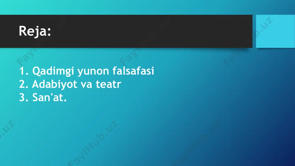 tozi ham edi. aristotel o`z davri va keyingi davrlarning ham eng mashhur olimlaridan biri bo'lib qolgan qadimgi yunon adabiyotining paydo bo'lishi uzoq o'tmishga borib taqaladi. yunonlar ajoyib afsona, rivoyat, she'r, doston, tragediya va komediyalar yaratganlar. yunon baxshilart esa qadimgi afsona va rivoyatlarni og'zaki tarzda avloddan-avlodga yetkazganlar. "prometey". "gerakl", "didal va ikar". "argonavtlar", "odisseya" va "iliada" kabi afsona va dostonlar yunon adabiyotining nodir namunalaridir yunon adabiyotining mashhur asarlar qatoriga "iliada" va "odisseya" dostonlarini kiritish mumkin. rivoyatlarga ko'ra bu asarlarning muallifi miloddan avvalgi viii asrda yashagan ko'r baxshi gomer ekan. dostonlarda yunonlarning kichik osiyodagi troya shahriga qilgan yurishlari, qahramonlaming kurashlari va boshlaridan o'tkazgan sarguzashtlari haqida hikoya qilinadi. yunon adabiyotining mashhur asarlar qatoriga "iliada" va "odisseya" dostonlarini kiritish mumkin. rivoyatlarga ko'ra bu asarlarning muallifi miloddan avvalgi viii asrda yashagan ko'r baxshi gomer ekan. dostonlarda yunonlarning kichik osiyodagi troya shahriga qilgan yurishlari, qahramonlaming kurashlari va boshlaridan o'tkazgan sarguzashtlari haqida hikoya qilinadi. bu yunonlar o'n …