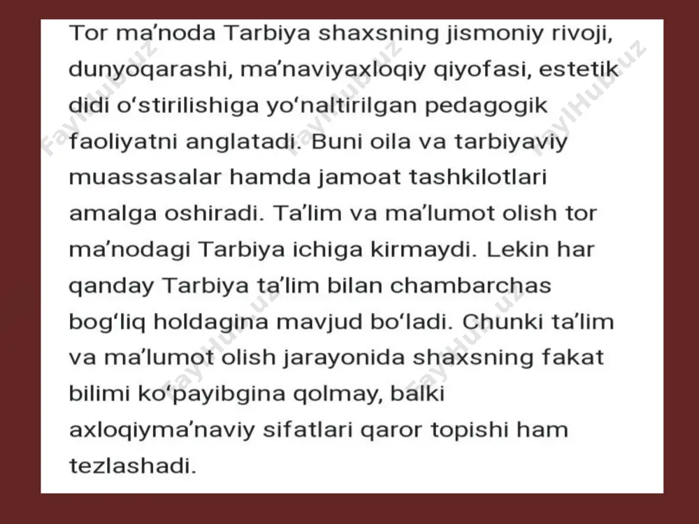 a'zamjonova sarvinozning tarbiya fanidan tayyorlagan taqdimoti - Page 5