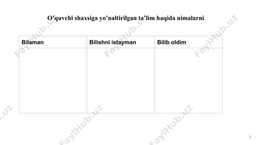 o’quvchi shaxsiga yo’naltirilgan ta’limni amalga oshirish (rethinking education: shifting to learner centered classrooms) - Page 3