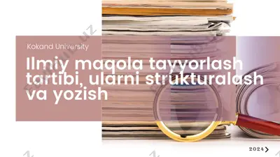 ilmiy maqola tayyorlash tartibi — PPTX