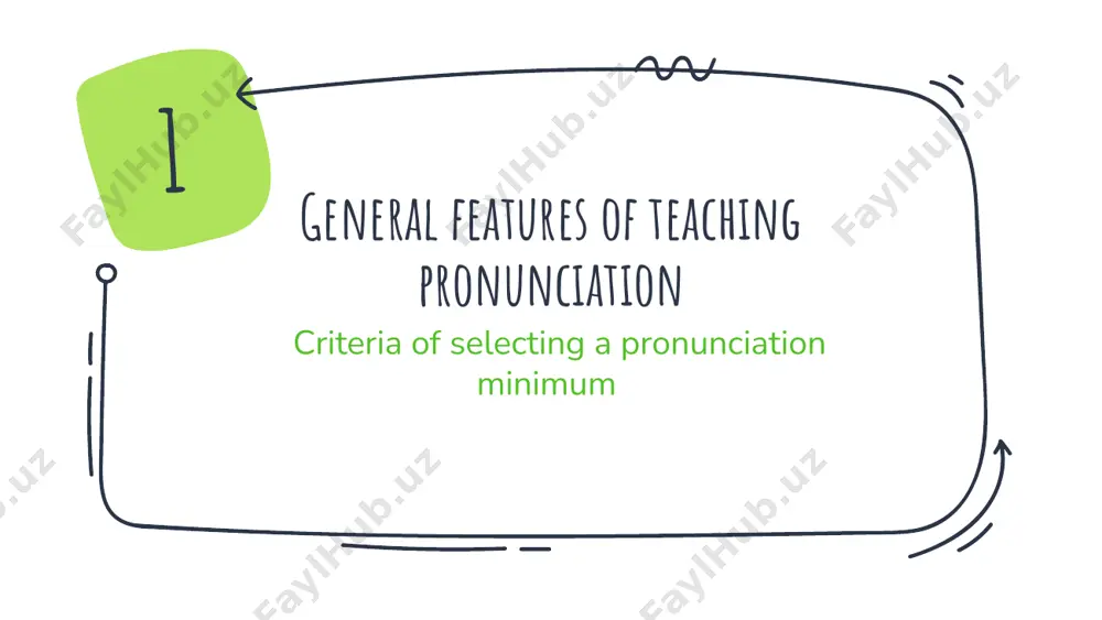 udents can say-speaking problem with physical unfamiliarity of sounds e.g. the sound of /ð/ or /ө/ - pronunciation depends on the student's ability to speak the intonation problem -students can have problems with the rising and falling of speech, or portraying appropriate emphasis or emotion 19 teaching pronunciation tends to be avoided by teachers. one reason: it is not considered as important as teaching grammar and vocabulary. another reason: the lack of competent teachers with sufficient knowledge in this field. finally: it is assumed that pronunciation is acquired unconsciously by imitating a model and teaching it therefore would be a waste of instructional time. 20 the importance of teaching pronunciation however, it is important to provide children with activities and exercises where they become aware of how sounds, stress, and intonation work in the foreign language. also, it is important to help children have appropriate pronunciation because it enables them …
