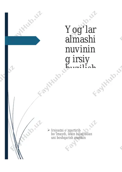 yog‘lar almashinuvining irsiy buzilishi — DOCX