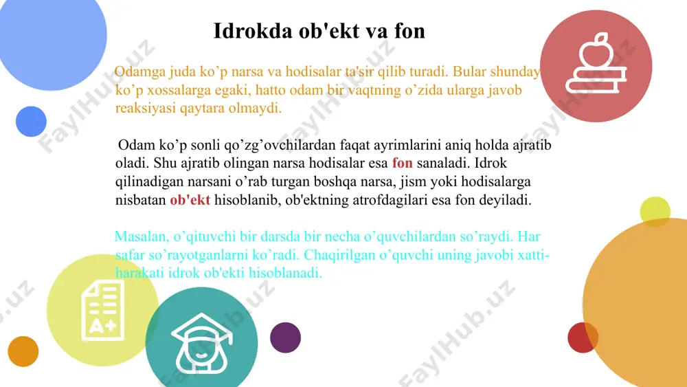tiyoriy, ixtiyorsiz, ijodiy, emosional d) kasbiy, frenologik, emosional xotira haqqida tushuncha xotira biz ilgari idrok qilgan, boshdan kechirgan va bajargan ishlarimizni yodda saqlash, keyinchalik ularni eslash yoki xotirlash jarayonidir. biz har kuni yangi narsalarni bilamiz, kun sayin bilimlarimiz boyib boradi. xotira faoliyatida shaxsning g’oyaviy yo’nalishi katta o’rin egallaydi. bu yo’nalish uning faoliyatini hayot sharoiti ta'sirida shakllantiradi. kishi o’zining shu faoliyati uchun muhim bo’lgan voqea, hodisalarni yaxshi eslab qoladi. xotira turlari faoliyatda ko’proq sezilib turadigan psixik faollikning xususiyatiga qarab: harakat, emosional, obrazli va so’z mantiq xotira. faoliyatning maqsadlariga ko’ra: ixtiyorsiz va ixtiyoriy xotira. materialni qancha vaqt esda olib qolish va esda saqlash muddatiga ko’ra: qisqa muddatli, uzoq muddatli va operativ xotira. materialni qancha vaqt esda olib qolish va esda saqlash muddatiga ko’ra: qisqa muddatli, uzoq muddatli va operativ xotira. his-tuyg’u yoki hissiyot xotirasi. bu xotira his-tuyg’ular, ruhiy kechinmalar, hissiyotlar, ehtiyojlarimiz va qiziqishlarimiz qanday qondirilayotganligidan, atrofimizdagi narsa va hodisalarning xususiyatiga nisbatan munosabatimiz …