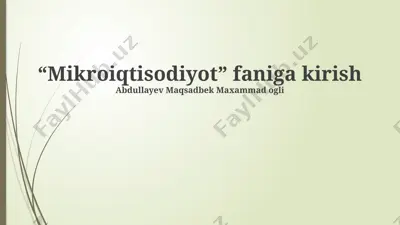 mikroiqtisodiyotga kirish kitobi — PPTX