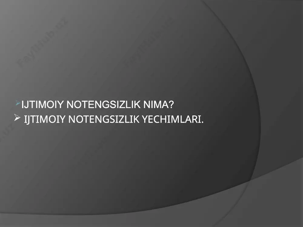 tokratiyaga olib keladi. boshqa tomondan, qarama-qarshilik teorisyeni, kam quvvatli guruhlarga hukmronlik qiluvchi guruhlardan kelib chiqqan holda, tengsizlikni ko'radi. ular ijtimoiy tengsizlikka jamiyat taraqqiyotiga to'sqinlik qilib, to'sqinlik qiladilar, chunki hokimiyatda hokimiyatni saqlab qolish uchun kuchsiz odamlarni repressiya qilishadi. bugungi dunyoda bu hukmronlik ishi birinchi navbatda mafkuraning kuchi - bizning fikrlarimiz, qadriyatlarimiz, e'tiqodlarimiz, dunyoviy qarashlar, normalar va umidlar - quyidagi jadvalda ijtimoiy tengsizlik boʻyicha oʻzbekiston, ikki qoʻshni mamlakat, shuningdek yevropa va oʻrta osiyo uchun oʻrtacha koʻrsatkichlar keltirilgan: image1.jpeg image2.jpeg image3.jpeg /docprops/thumbnail.jpeg