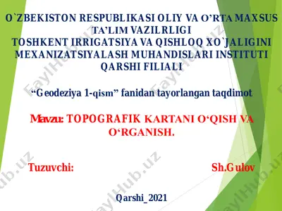 topografik kartani o‘qish va o‘rganish — PDF