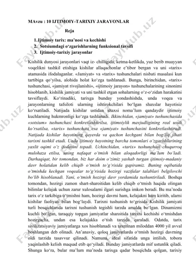 ijtimoiy-tarixiy jarayonlar — DOCX
