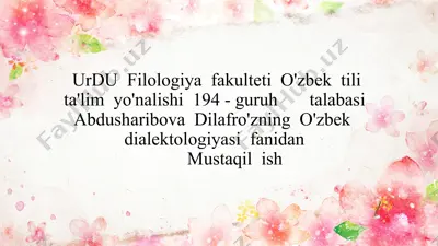 o'zbek shevalarining o'rganilishi tarixi — PPTX