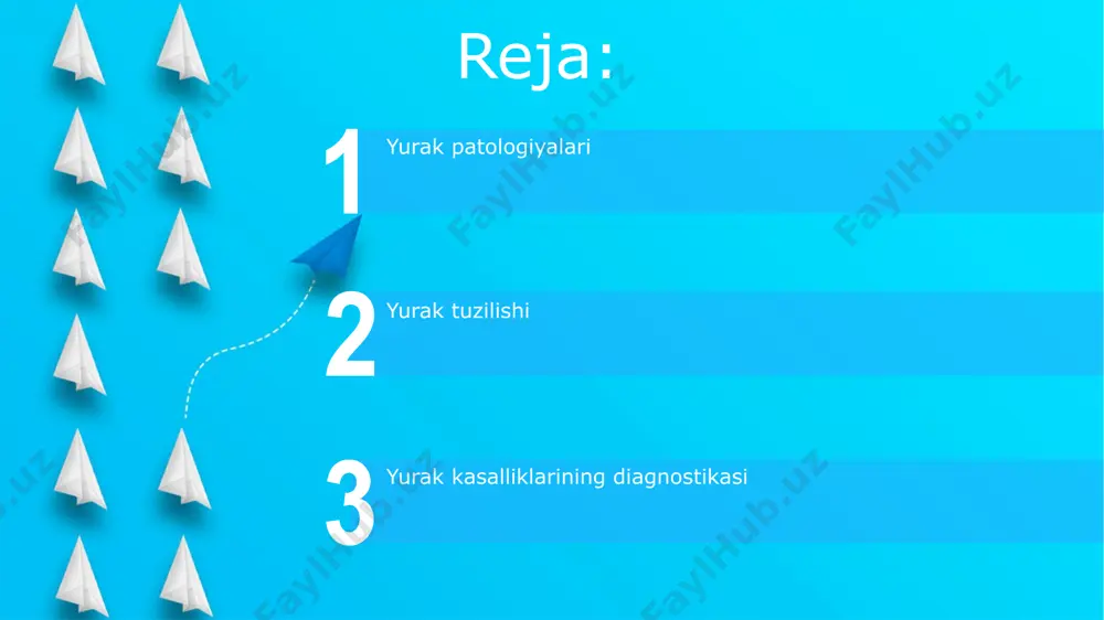 ilishi tamponadaga olib kelishi mumkin. yurak xirurgiyasi va davolash usullari start yurak ritmini buzilishi (aritmiya) sababli, taxminan 50% hollarda yurak stimulyatori yoki defibrillyator o'rnatish orqali samarali davolash mumkin. koroner arteriya shuntingi operatsiyasi, yurakka qon oqimini tiklash uchun, 90-95% muvaffaqiyat darajasiga ega bo'lib, miyokard infarkti xavfini kamaytiradi. yurak aritmiyalari bradikardiya yurak urishining daqiqada 60 martadan kam bo'lishini bildiradi, bu esa miokard infarkti, gipotiroidizm yoki dorilarning yon ta'siri kabi turli omillar bilan bog'liq bo'lishi mumkin. taxikardiya holatida yurak tezligi daqiqada 100 martadan oshadi va supraventrikulyar taxikardiya, qorincha taxikardiyasi yoki flutter kabi turli xil turlari mavjud. koronar arteriya kasalligi kasallikning rivojlanishiga xolesterin plakalari hosil bo'lishi, arteriyalarning qattiqlashuvi (ateroskleroz) va yallig'lanish jarayonlari sabab bo'ladi, bu esa 50 yoshdan oshgan erkaklarda va 65 yoshdan oshgan ayollarda tez-tez uchraydi. koronar arteriya kasalligi yurak mushaklariga kislorod yetkazib beradigan koronar arteriyalarning torayishi yoki tiqilib qolishi bilan tavsiflanadi, bu esa yurak xurujiga va boshqa jiddiy muammolarga olib kelishi mumkin. …