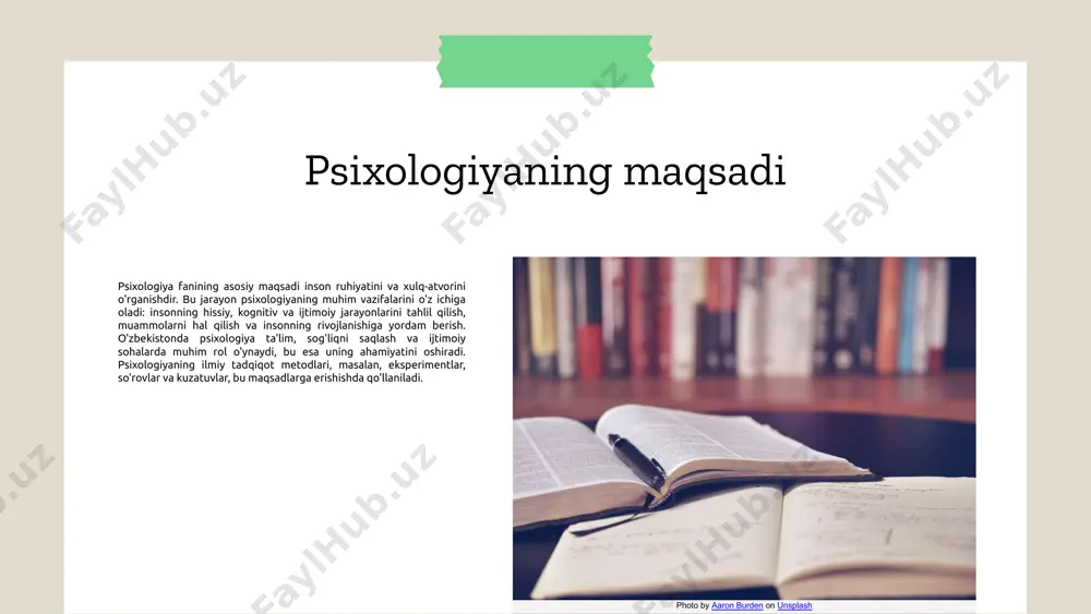 huningdek, ijtimoiy munosabatlarni yaxshilashda muhim omil hisoblanadi. psixologik bilimlar ijtimoiy hayotga ta'sir ko'rsatadi, chunki ular odamlarni bir-birlari bilan muloqot qilishda va konfliktlarni hal etishda yordam beradi. bu bilimlar ta'lim va ish joylarida ham qo'llaniladi, ruhiy salomatlikni oshirishda ham muhimdir. psixologik yondoshuvlar ijtimoiy masalalarni hal etishda ahamiyatga ega. ular odamlarning xulq-atvorini o'zgartirish, stress va depressiyani boshqarish kabi masalalarga yechim topishda yordam beradi. masalan, konfliktlarni hal etish uchun psixologik texnikalar qo'llaniladi. psixologiya jamiyatdagi muammolarni aniqlash va ularga yechim taklif qilishda qo'llaniladi, bu esa ijtimoiy barqarorlik va farovonlikni ta'minlaydi. psixologik bilimlar ijtimoiy tadqiqotlarda ham qo'llanilishi mumkin, bu esa muammolarni chuqurroq tushunishga yordam beradi. psixologik bilimlar fuqarolik hayotida ham o'z o'rniga ega bo'lib, odamlar o'rtasidagi hamjihatlikni va ruhiy sog'liqni yaxshilashda yordam beradi. ularning ijtimoiy o'zgarishlarga ta'siri, insonlarning qiyinchiliklarini yengishlariga yordam berishi mumkin. psixologiyaning ilmiy fan sifatida kelib chiqishi psixologiyaning ilmiy fan sifatida shakllanishi 19-asr o'rtalarida boshlanib, tajribaviy metodlar va ob'ektiv tahlil asosida rivojlandi. ilmiy …