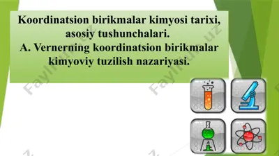 koordinatsion birikmalar kimyo sitarixi — PPTX
