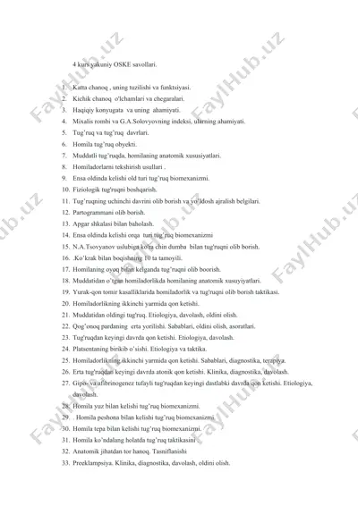 4 kurs yakuniy oske savollari — DOCX