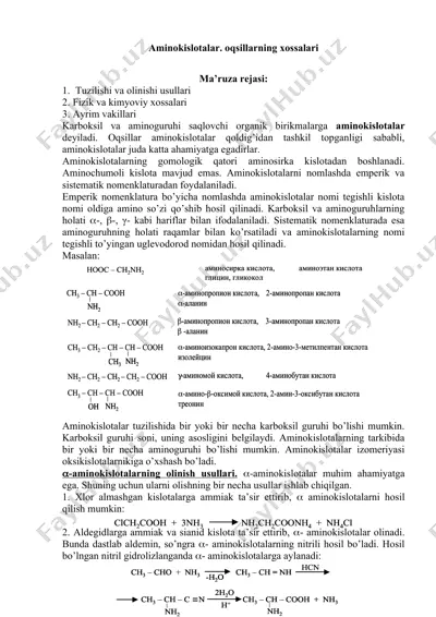 aminokislotalar — DOCX