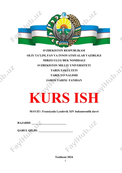 fransiyada lyudovik xiv hukumronlik davri — DOCX