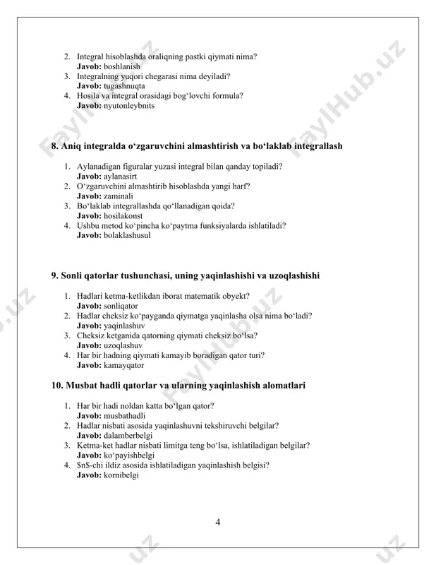 sh 19. konstantasi 22. hosilaasos 25. sonliqator 27. mumkinemas 28. uyg‘unlashuv 29. sekankvadrat 30. birjinsli 31. yaqinlashuv 32. almashtirish 33. chiziqli 35. birtekislik 39. leybnits 40. uzoqlashuv 41. taqsimot 42. minuskosinus 1