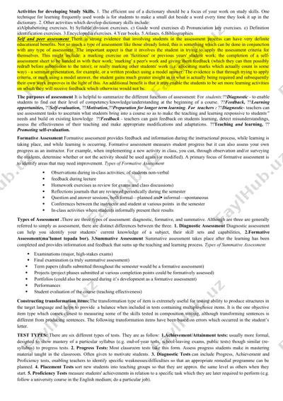 activities for developing study skills — DOC