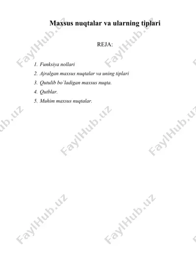 maxsus nuqtalar va ularning tiplari — DOC