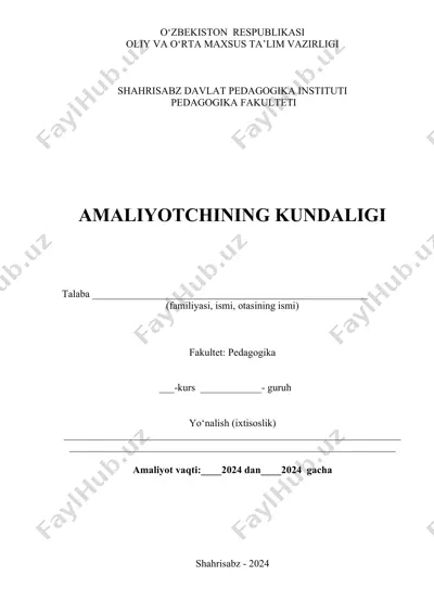 amaliyotchining kundaligi — DOC
