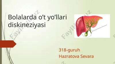 bolalarda o't cho'zg'aruvchi diskineziya — PPTX