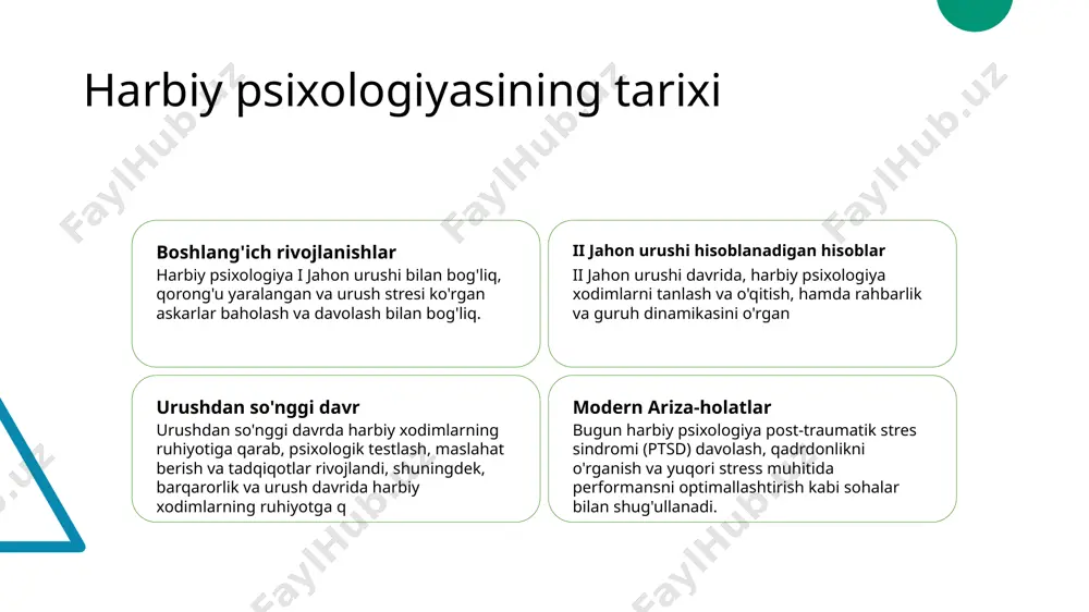 a ma'qul ruh va hissiyot barqarorligiga ega bo'lgan shaxslarni aniqlashda yordam beradi, xizmat talablari uchun moslikni ta'minlash. zarar va ptsd uchun psixologik baholash harbiy psixologik baholash, urushdagi travma va ptsdni aniqlash va davolashda yordam beradi, xizmat a'zolarining ma'naviy yaxshiliklarini ta'minlashda yordam beradi. harbiy psixologiyada etik fikrlar maxfiylik va shaxsiy hayot muhofazasi dvazli sadoqatlar ma'lumotli rozilik harbiy psixologlar xizmat a'zolari va veteranlarning maxfiy ma'lumotlarini himoya qilish uchun ketma-ketlikli maxfiylik protokollari asosida harakat qilishi kerak. harbiy psixologlar, o'zlarining mijozlariga vazifalariga sodiq qolish bilan, harbiy institutga bo'lgan muhabbatlarini saqlash vazifasiga duch kelayotgan tantanali vazifalar bilan yuzlashishga duch kelayotganlar harbiy psixologlar, xizmat a'zolari bilan mamlakatlararo psixologik intervensiyalarning potentsial xavfi va foydalarini tushunishlarini ta'minlashlari kerak, keyinchalik davolashni taqdim etishdan oldin. harbiy psixologiyada turli xillik va qo'shilish harbiy psixologiyada farq va qo'shilishning ahamiyati harbiy psixologiyada turli xil ko'nikmalar, mahoratlar va tajribalar jamoasini qamrab, qaror qabul va muammolarni hal qilishda yaxshi natijalarga olib keladi. harbiy kuchlarda farqli …