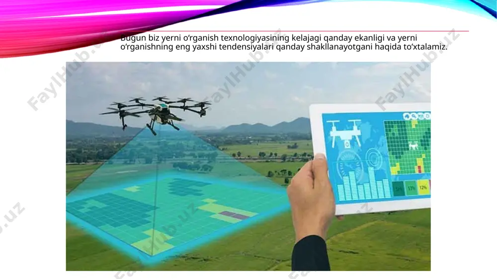 idar texnologiyasidan foydalangan holda daraxt qoplami ostidagi xaritalarning xususiyatlarini aniqlashda va batafsil tasvirlar uchun arxeologik joylarning demlarini yaratishgan. masalan, 2013-yilda kambodja tog‘laridagi mahendraparvata shahrini qayta kashf qilish uchun foydalanilgan. atmosfera: lidar meteorologik qo‘llanmalarda sirt bosimi, parnik gazlari, yong‘inlar va fotosintez haqida ma’lumot berish uchun ishlatiladi. u atmosferadan teskari parchalanishni va qattiq sirtni tarqatib yuboradigan ko‘zgularni o‘lchashi mumkin. fizika va astronomiya: lidar masofani va oyning o‘rnini o‘lchashga yordam beradi va boshqa sayyoralar to‘g‘risida topografik ma’lumot yaratadi. shamol elektr stansiyalari: lidar shamol tezligi va turbulentlikni o‘lchab, shamol elektr stansiyalarining ishini optimallashtirishga yordam beradi. lidarning muhim afzalliklaridan biri shundaki, u real vaqtda nuqtali bulutlarni taklif qiladi. bunday imkoniyat hamma tizimlarda ham mavjud emas. ushbu xususiyat tezkorlik va qulaylik yo‘lida sezilarli yutuqlarni ta’minlab, loyihalarni yanada moslashuvchan va samarali qiladi. image2.png image3.png image4.png image5.png image6.png image1.png /docprops/thumbnail.jpeg