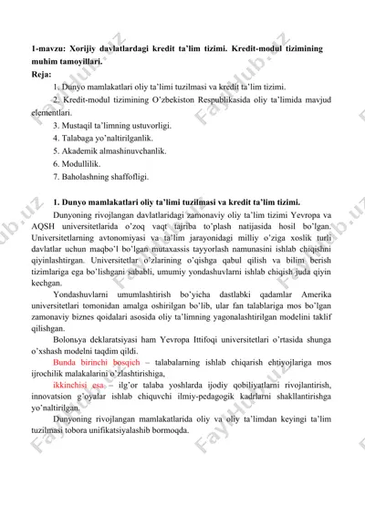kredit ta’lim tizimi haqida malumotlar — DOCX