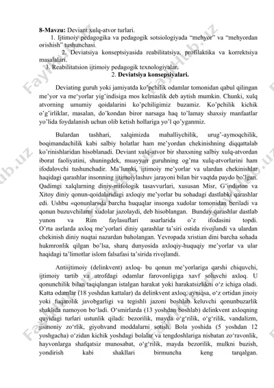deviant xulq-atvor turlari — DOCX