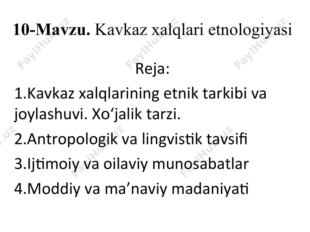 kavkaz xalqlarining etnik tarkibi va joylashuvi. xо‘jalik tarzi. - Page 2