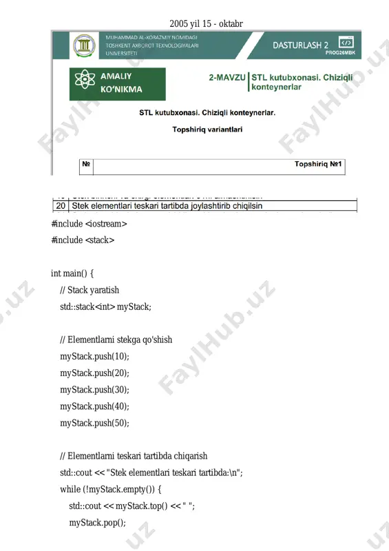 stacklar va ularning ishlatilishi - Page 2