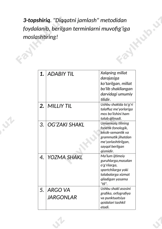 milliy til va adabiy til. tayanch tushunchalarning o'zbekcha-inglizcha-ruscha lug'ati - Page 5