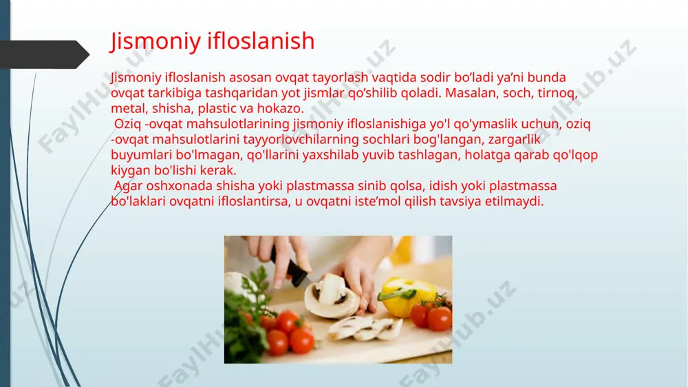 oziq-ovqat ifloslanishining manbalari va yo’llari - Page 5