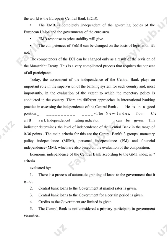 r, we will consider the institutional organizational structure of the major central banks and, first of all, the world's most influential central bank , the federal reserve system ( fzt). starting from the study of the official structure of the fzt, we will consider the informal structure that distributes the real activity of the fzt. by knowing who makes decisions, we can better understand how they are made. finally, we will consider the structure and independence of other important banks, including the european central bank. we can learn how the monetary system works in practice from the following information. establishment of the federal reserve system. the federal reserve system has arguably the most unique organizational structure among all central banks in the world. in order to see the origin of this structure, let's dwell on the year 1913, when fzt was established. centralized power and activity of states until the …